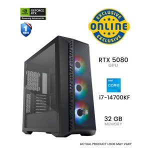Masterbox 520Mesh Gaming PC - GeForce RTX 5080 OC 16GB, Intel Core i7-14700KF, 32GB RAM, 1TB SSD *Online Exclusive