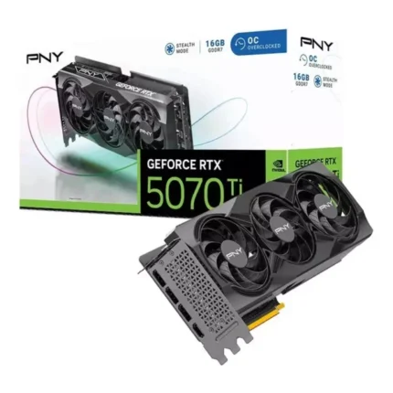 PNY NVIDIA GeForce RTX 5070 Ti 16GB OC Triple Fan Graphics Card – Black, DLSS 4