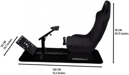 Dunluxe Racing Seat with Racing Wheel Stand (Black/Red/
