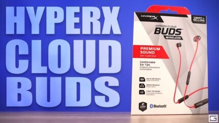 HyperX Cloud Buds – Bluetooth Wireless Headphones, Qualcomm aptX HD, 10 Hour Battery Life, 14mm Drivers, Comfortable Silicone Ear Tips, 3 Ear Tip Sizes Included, Mesh Travel Pouch