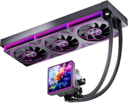 Pro Flow SE 360 LCD 360mm AIO Liquid CPU Cooler, 4” Magnetic LCD Display, 480x480 Resolution, 300W TDP, ARGB Infinity Mirror Fans, Intel LGA1851/1700/115X & AMD AM4/AM5 Compatible Black